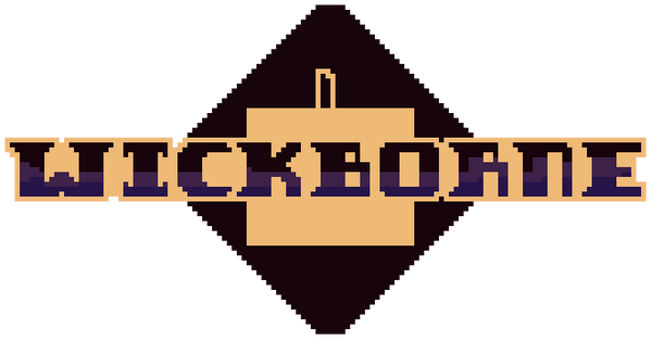 A simple logo with a candle in the center and dark purple text ontop.